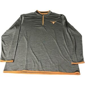 Texas Longhorns Colosseum Gray Quarter Zip Polyester Shirt Athletic Men's XL